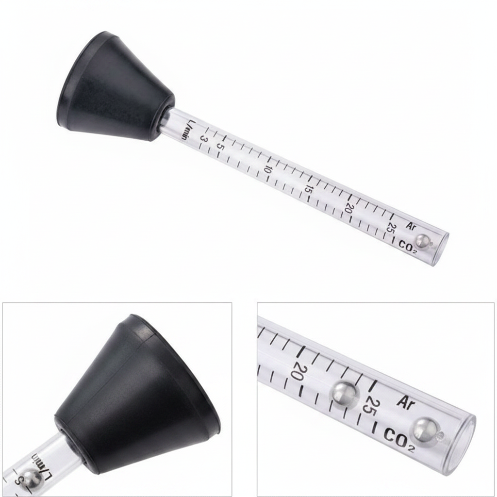 Medidor de Fluxo de Gás 0–25 L/min para Tochas MIG/TIG – Argon / CO₂
